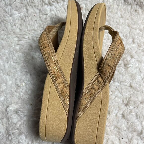 VIONIC High Tide Orthotic tan cork Flip Flop Wedge Thong Sandals Women S… - Picture 6 of 10